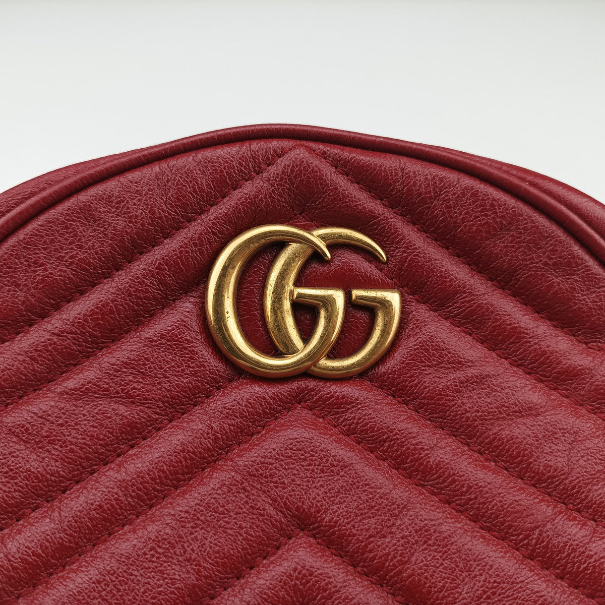 Pre-owned Gucci GG Marmont Red Leather 550154 shoulderbag | stylenewstar
