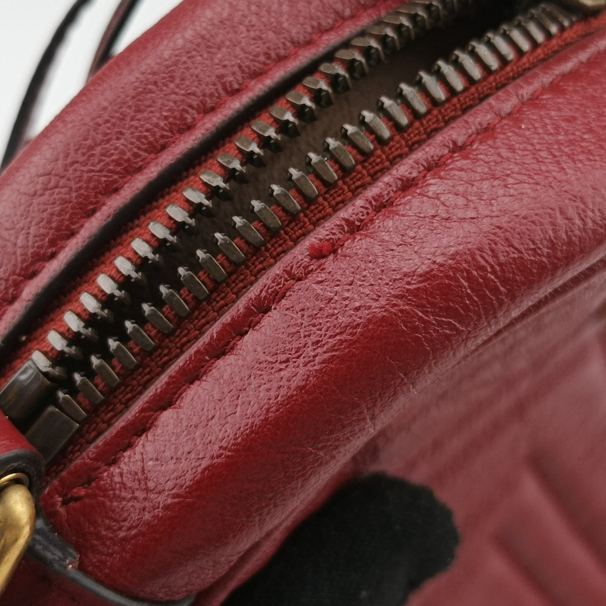 Pre-owned Gucci GG Marmont Red Leather 550154 shoulderbag | stylenewstar
