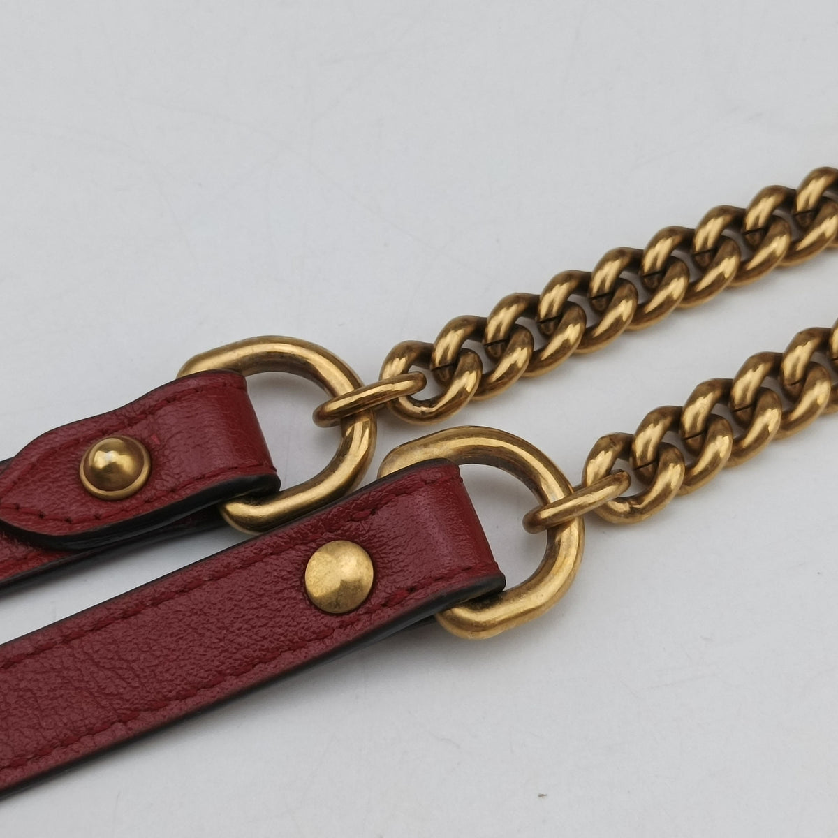 Pre-owned Gucci GG Marmont Red Leather 550154 shoulderbag | stylenewstar