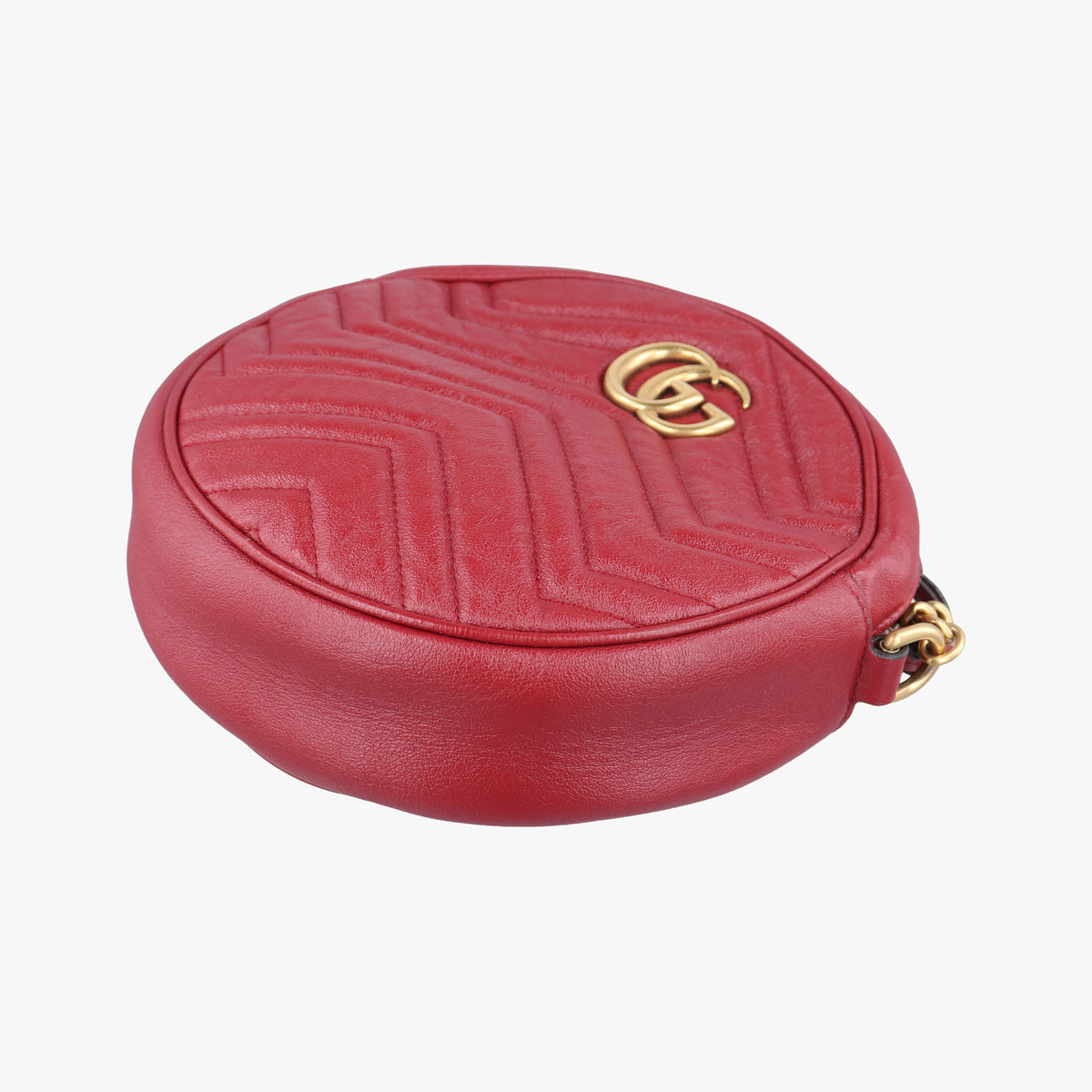 Pre-owned Gucci GG Marmont Red Leather 550154 shoulderbag | stylenewstar