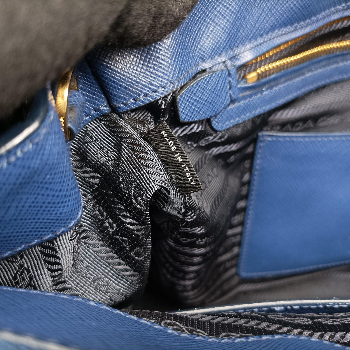 Pre-owned Prada Galleria Blue SAFFIANO Leather BN2274 shoulderbag | stylenewstar