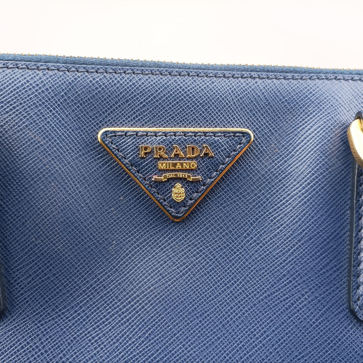 Pre-owned Prada Galleria Blue SAFFIANO Leather BN2274 shoulderbag | stylenewstar
