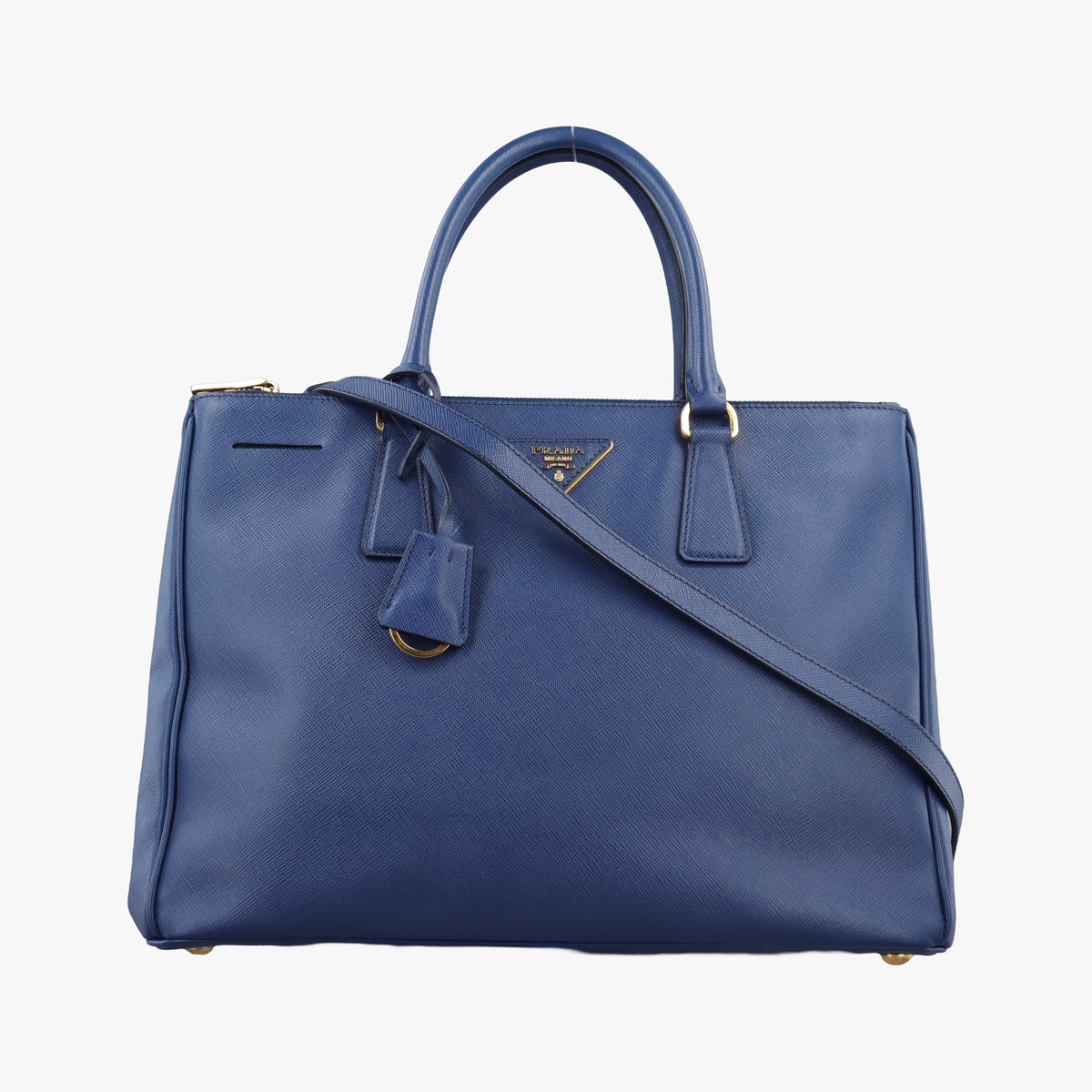 Pre-owned Prada Galleria Blue SAFFIANO Leather BN2274 shoulderbag | stylenewstar