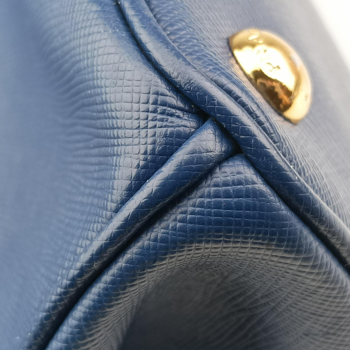 Pre-owned Prada Galleria Blue SAFFIANO Leather BN2274 shoulderbag | stylenewstar