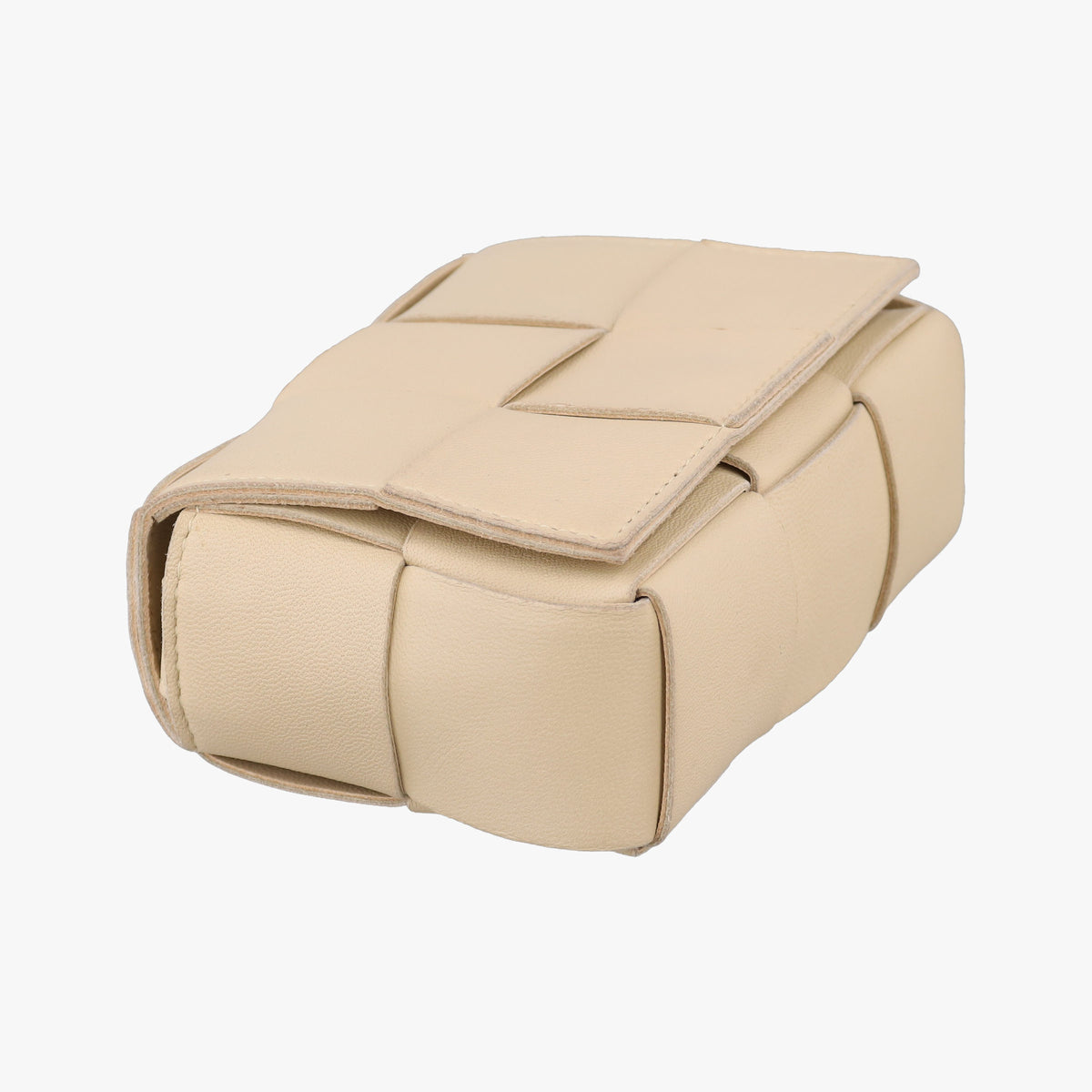 Pre-owned Bottega Veneta candy cassette Beige lambskin  shoulderbag | stylenewstar