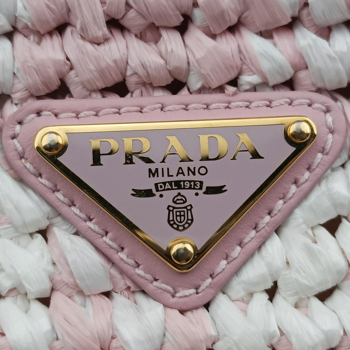 Pre-owned Prada Effect Crochet Pink Raffia  shoulderbag | stylenewstar
