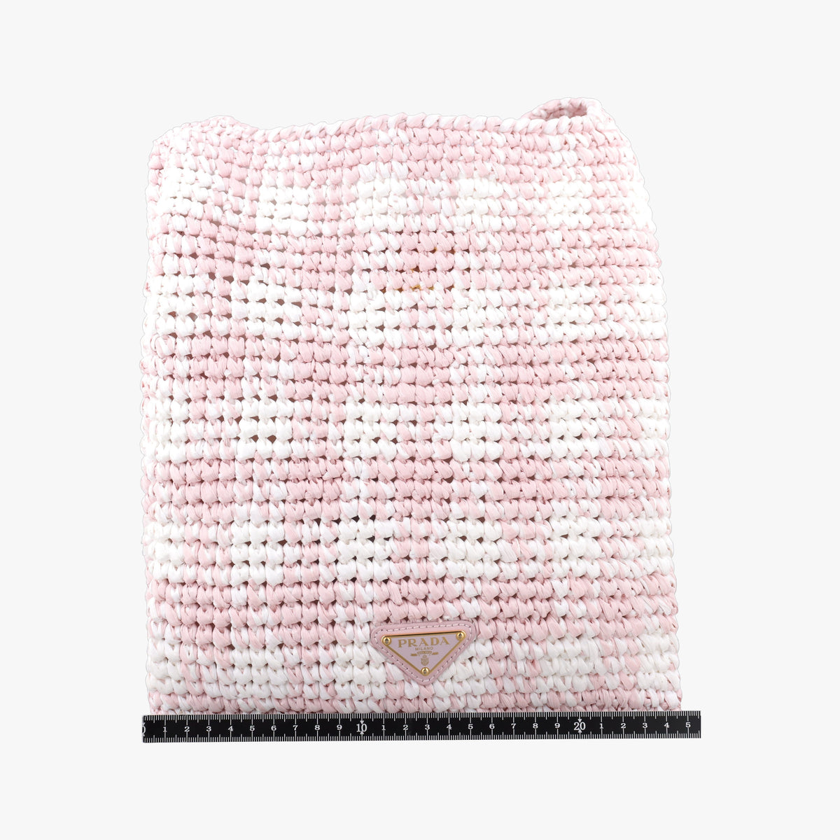 Pre-owned Prada Effect Crochet Pink Raffia  shoulderbag | stylenewstar