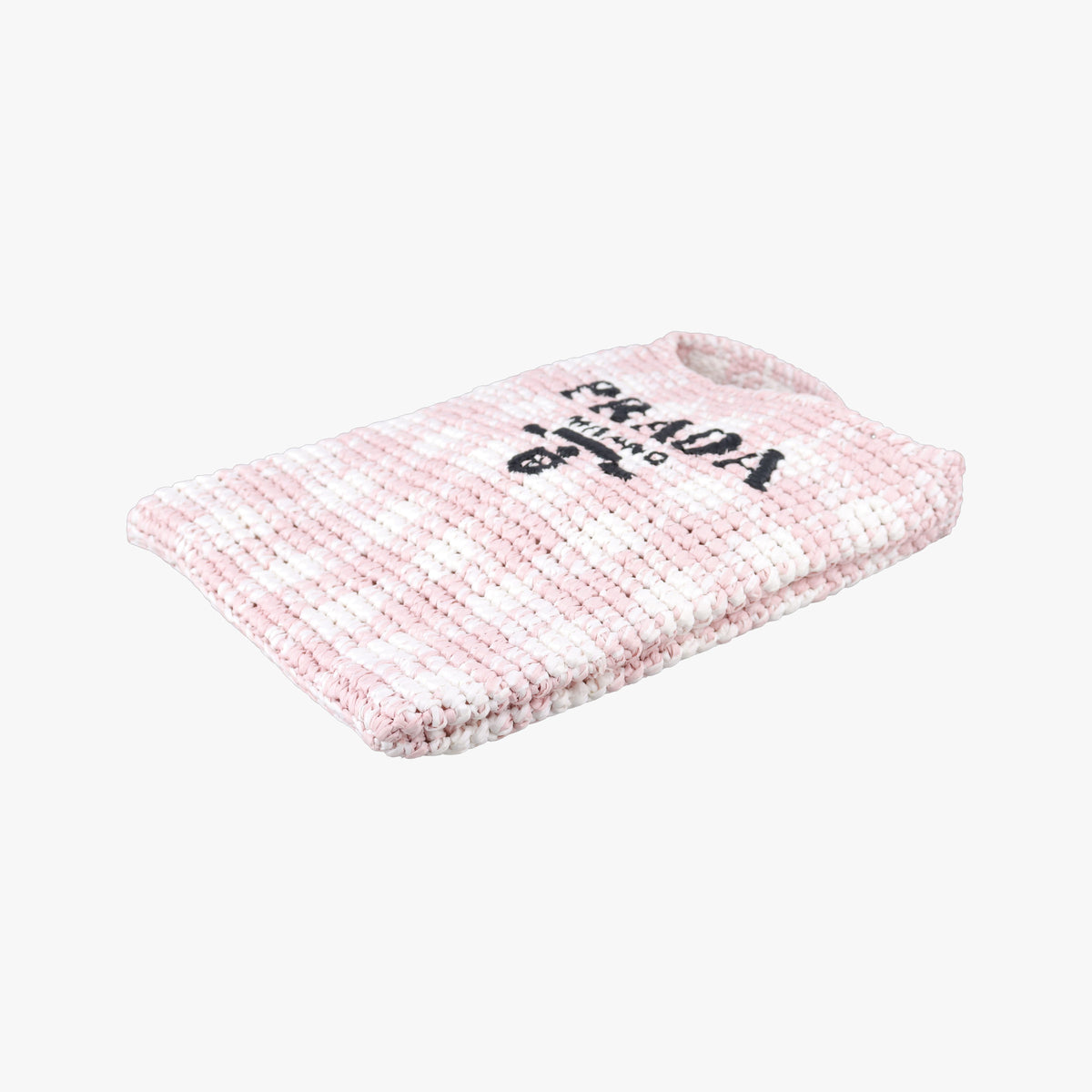 Pre-owned Prada Effect Crochet Pink Raffia  shoulderbag | stylenewstar