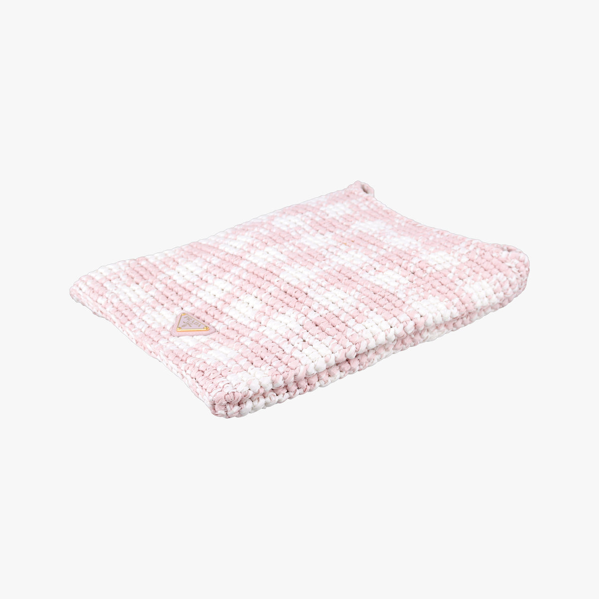 Pre-owned Prada Effect Crochet Pink Raffia  shoulderbag | stylenewstar