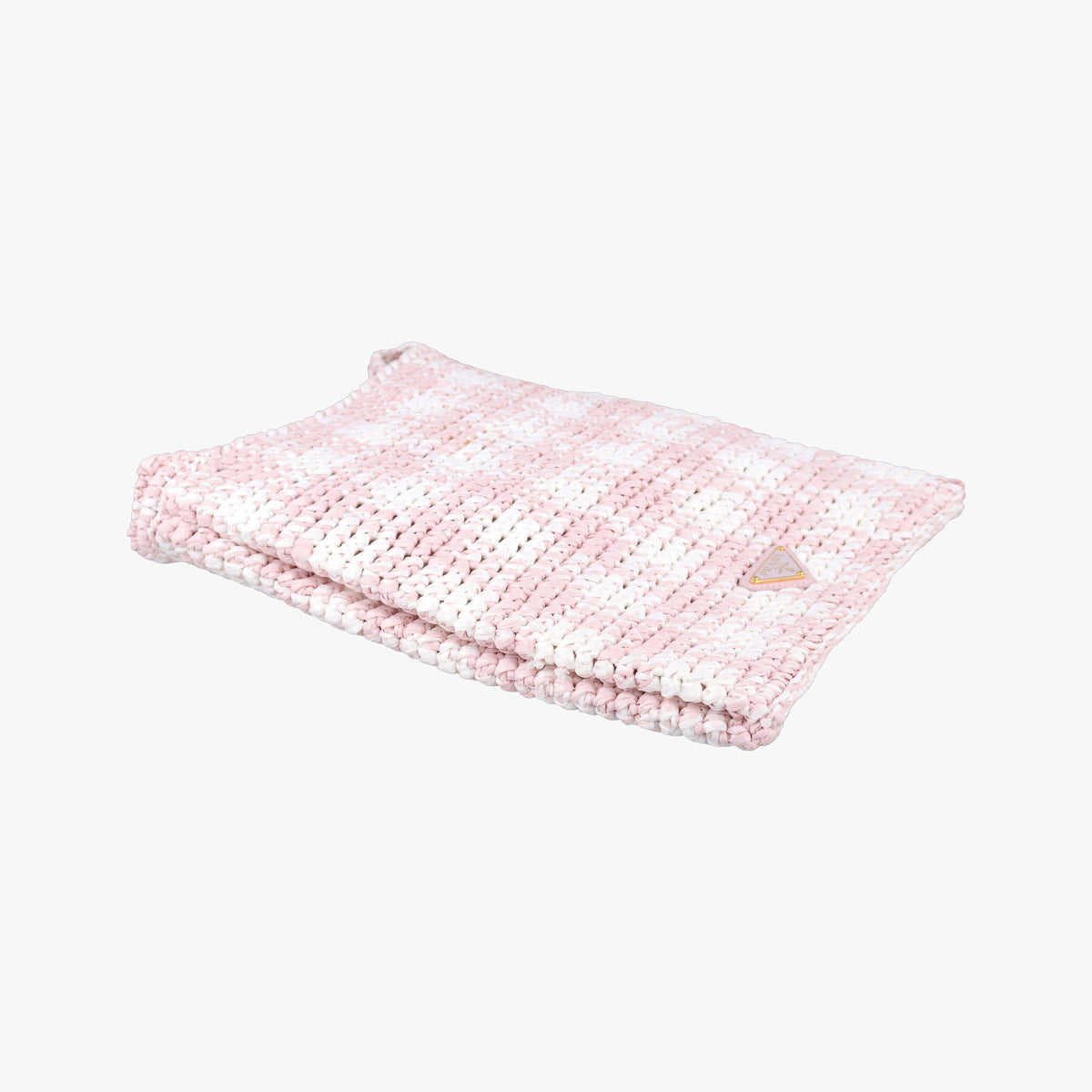 Pre-owned Prada Effect Crochet Pink Raffia  shoulderbag | stylenewstar
