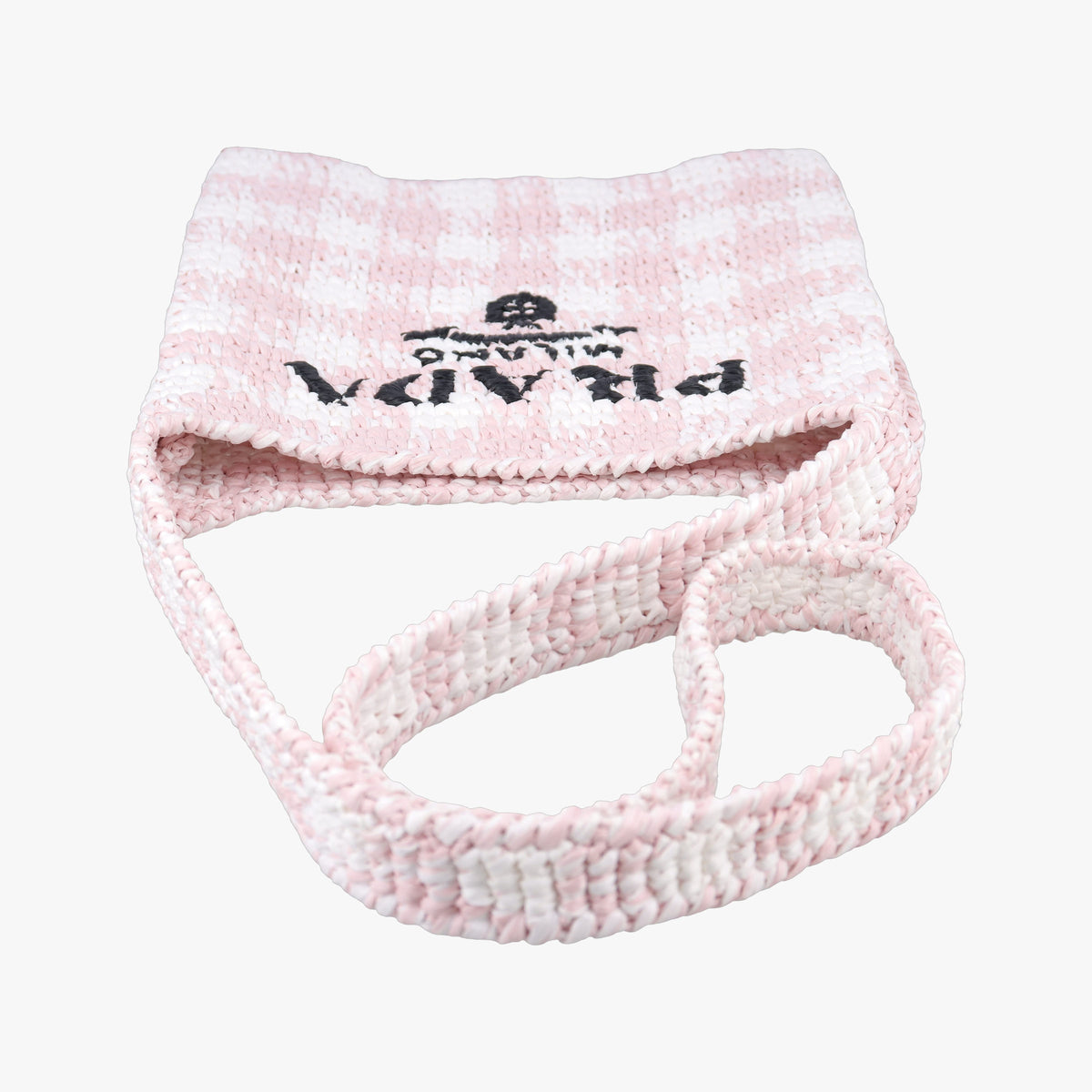 Pre-owned Prada Effect Crochet Pink Raffia  shoulderbag | stylenewstar