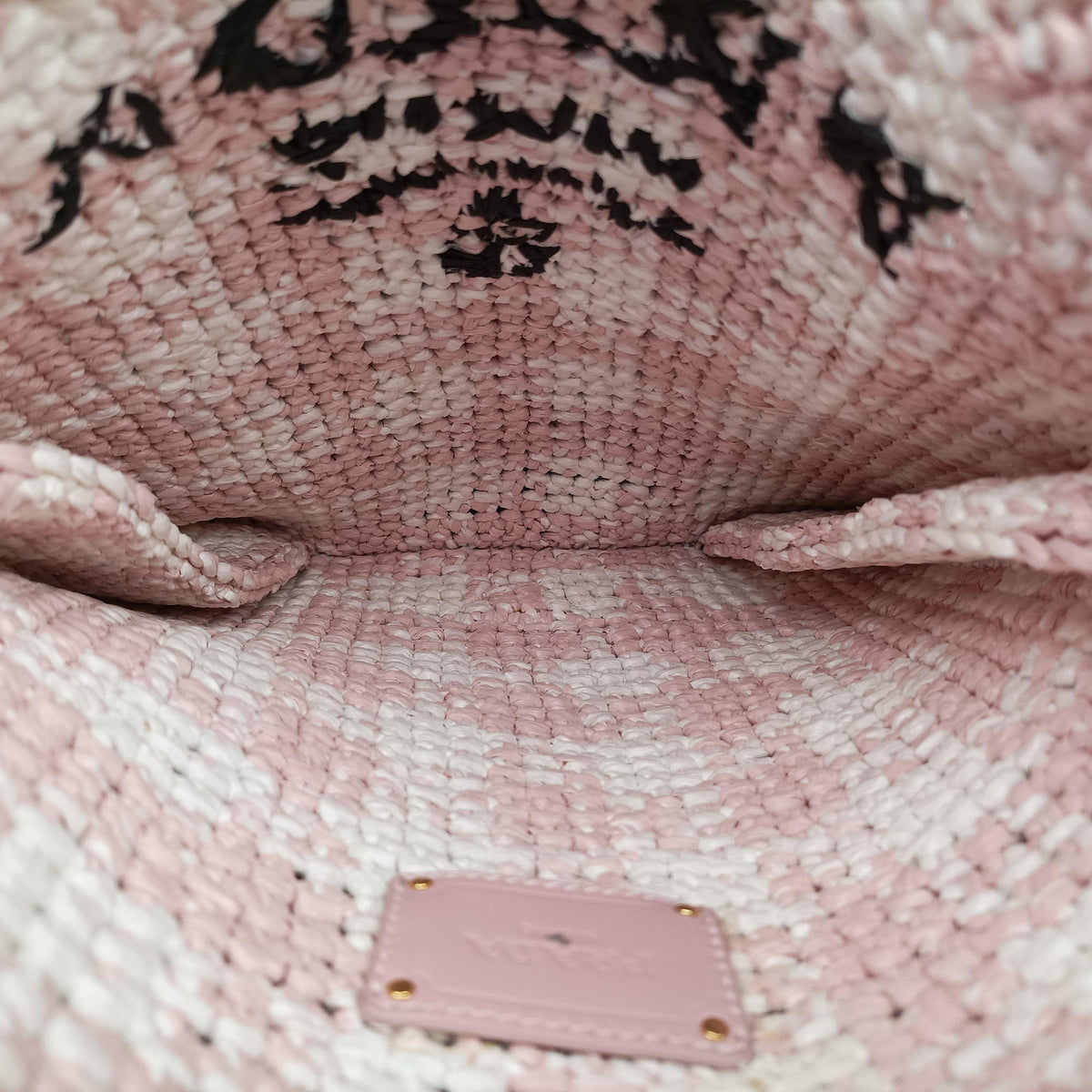 Pre-owned Prada Effect Crochet Pink Raffia  shoulderbag | stylenewstar