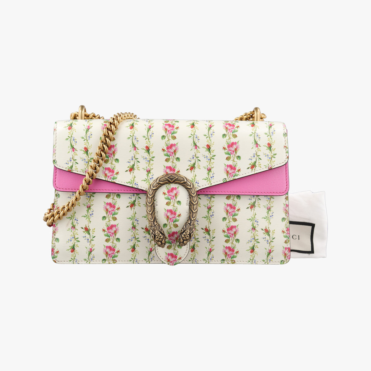 Secondhand Gucci Dionysus White×Pink×Multicolour Leather 400249 shoulderbag | stylenewstar