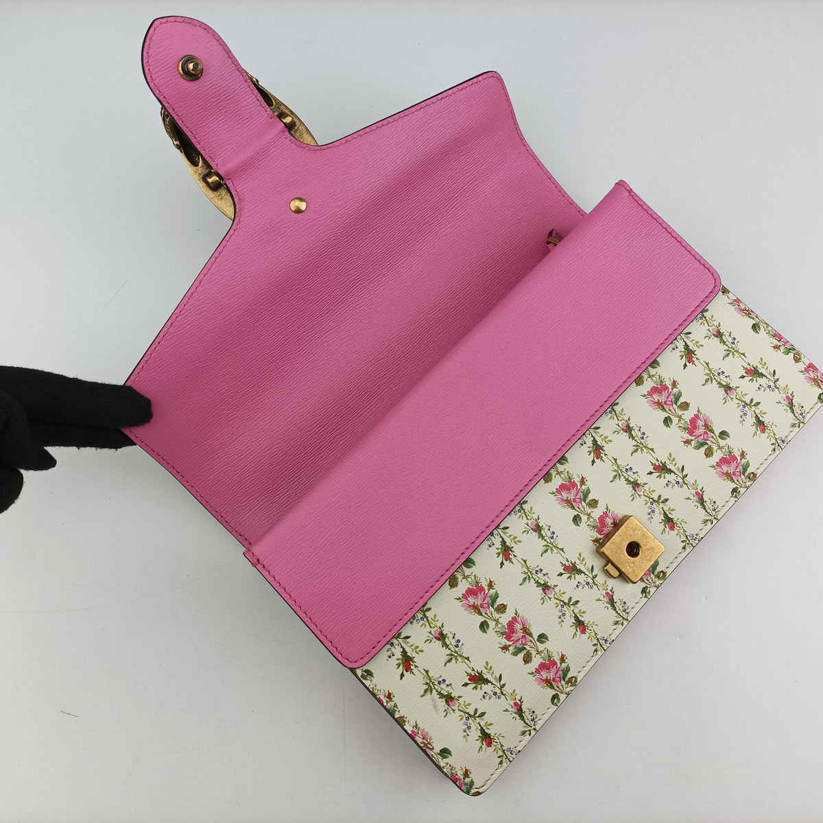 Secondhand Gucci Dionysus White×Pink×Multicolour Leather 400249 shoulderbag | stylenewstar