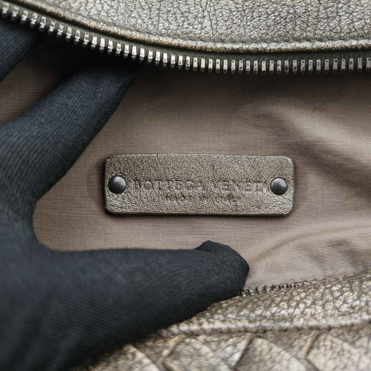 Secondhand Bottega Veneta Intrecciato Grey lambskin  shoulderbag | stylenewstar