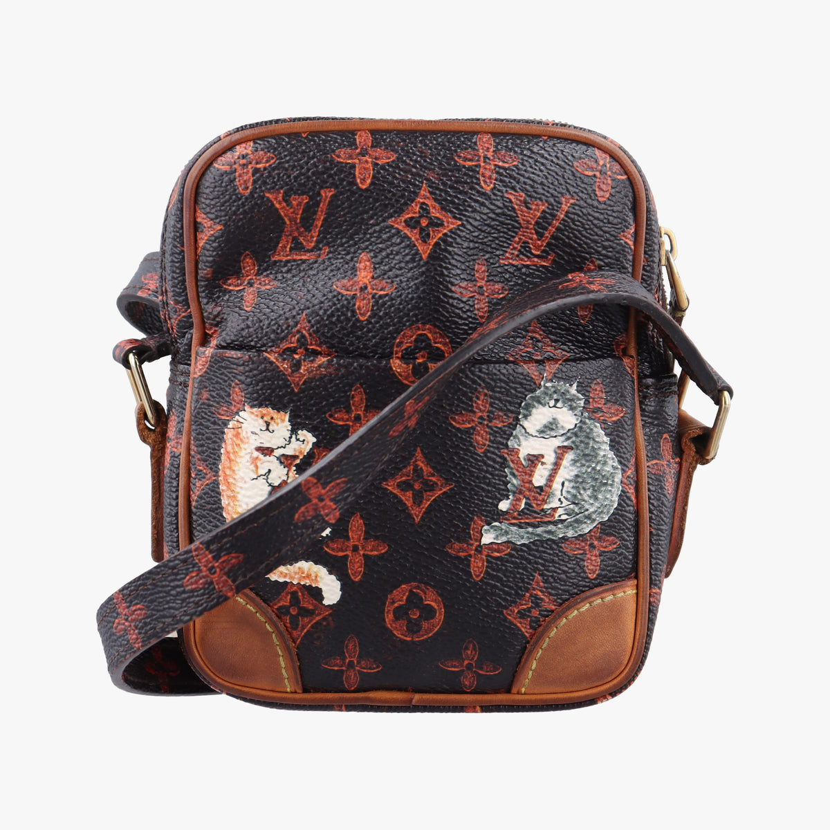 Pre-owned Louis Vuitton Panam Brown Monogram Catogram M44399 shoulderbag | stylenewstar