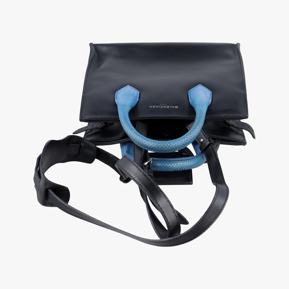 Secondhand Balenciaga Padlock Nude Marble Black Leather  shoulderbag | stylenewstar