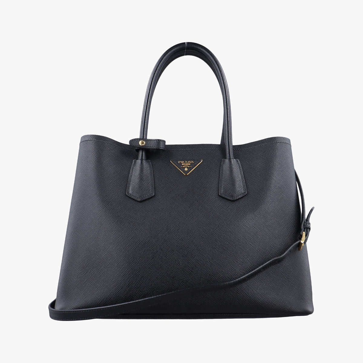 Pre-owned Prada Double Black Saffiano leather 1BG756 shoulderbag | stylenewstar