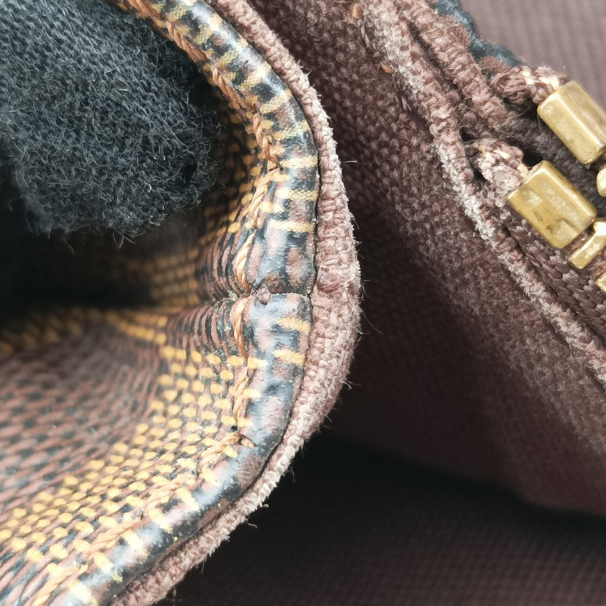 Pre-owned Louis Vuitton Cabas Bobur EBENE Damier Canvas N52006 handbag | stylenewstar