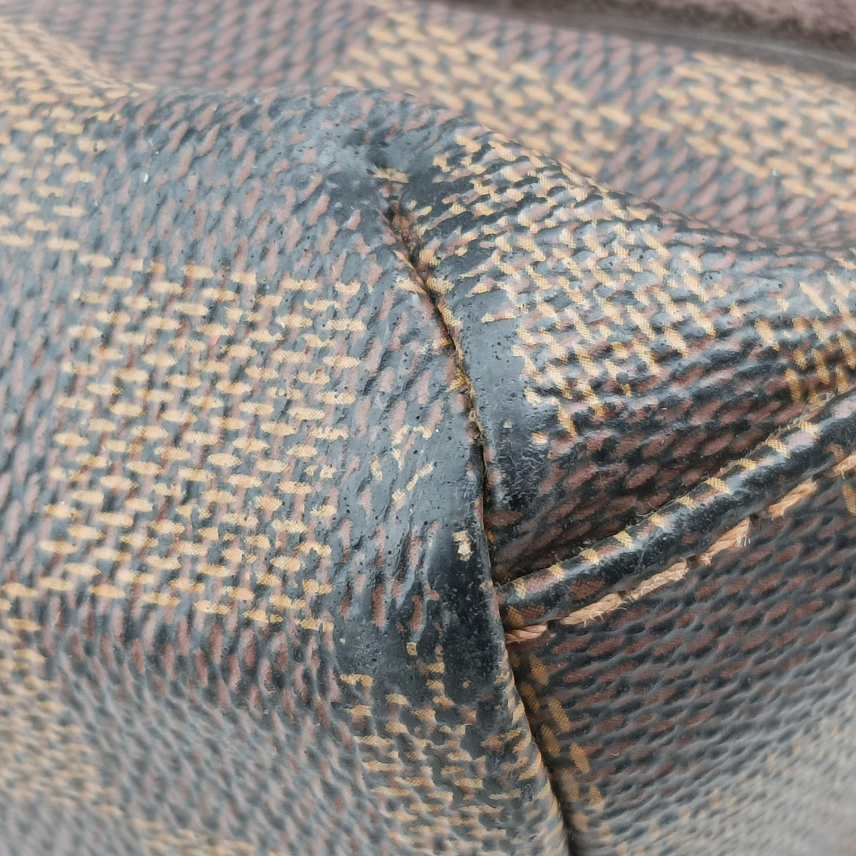 Pre-owned Louis Vuitton Cabas Bobur EBENE Damier Canvas N52006 handbag | stylenewstar