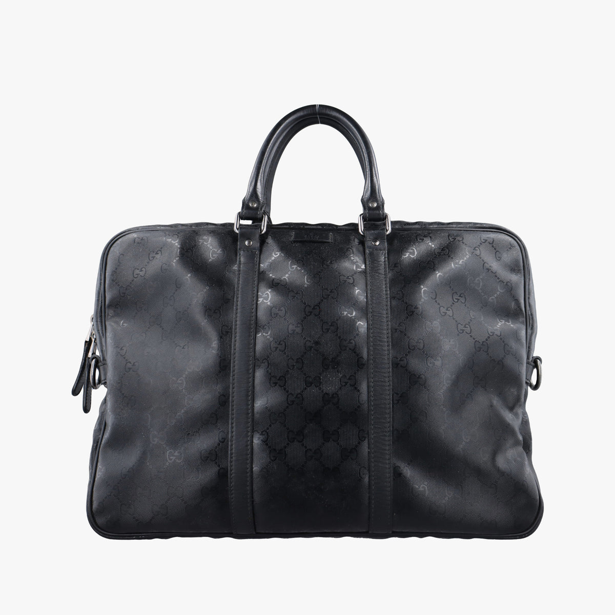 Pre-owned Gucci GG Imprime Briefcase Black PVC coated canvas 201480 handbag | stylenewstar