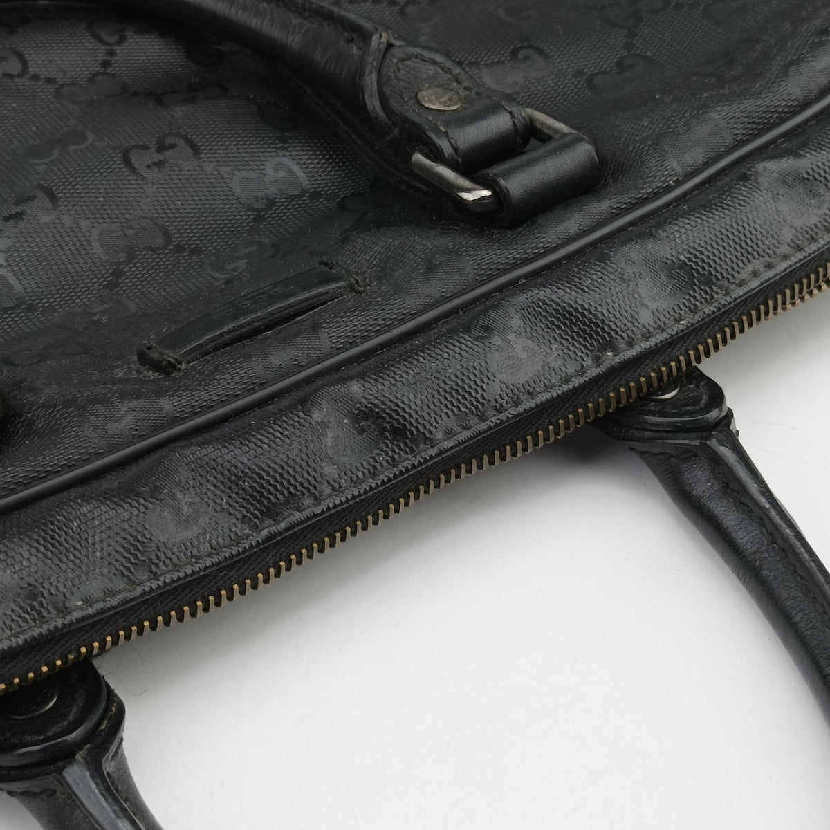 Pre-owned Gucci GG Imprime Briefcase Black PVC coated canvas 201480 handbag | stylenewstar