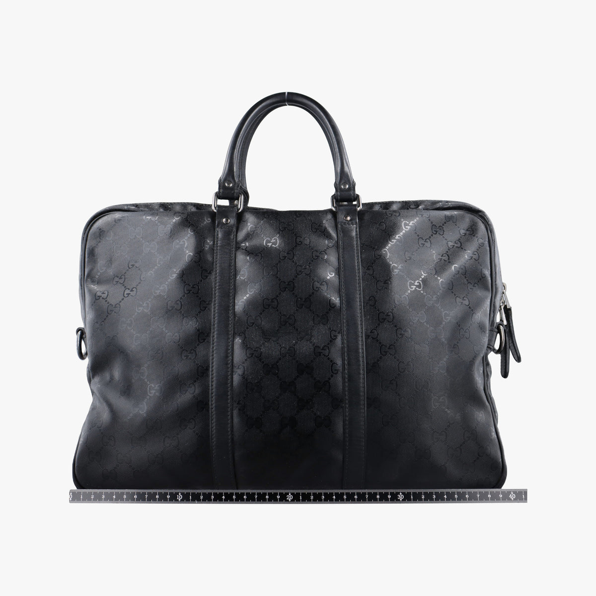Pre-owned Gucci GG Imprime Briefcase Black PVC coated canvas 201480 handbag | stylenewstar