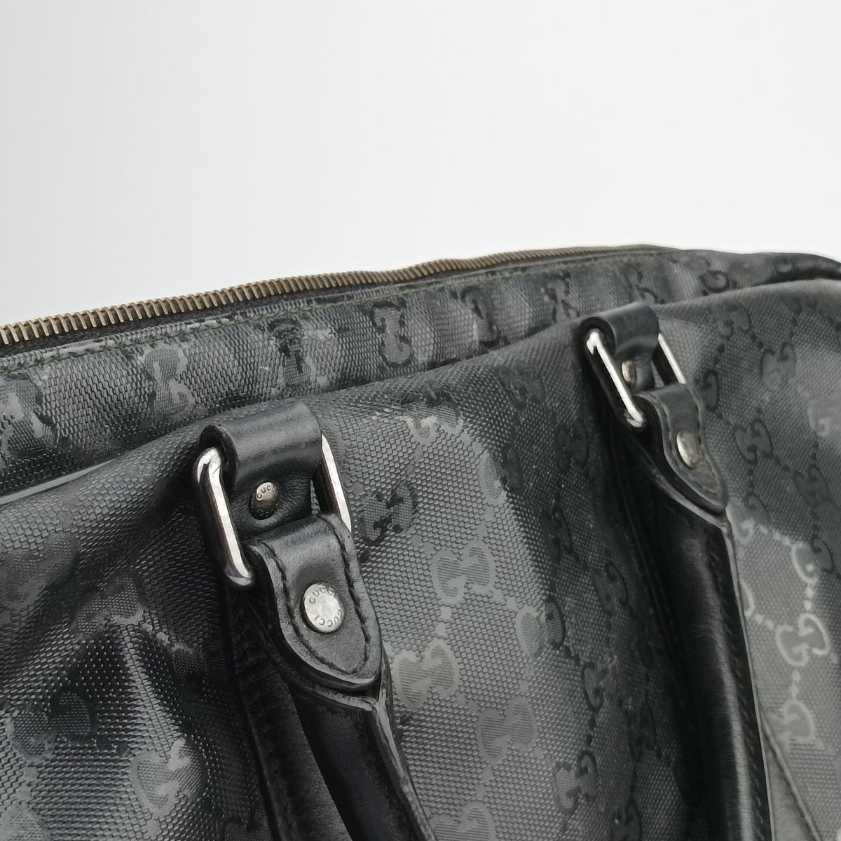 Pre-owned Gucci GG Imprime Briefcase Black PVC coated canvas 201480 handbag | stylenewstar