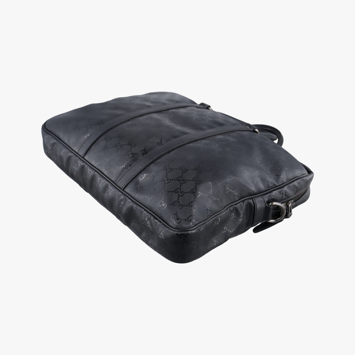 Pre-owned Gucci GG Imprime Briefcase Black PVC coated canvas 201480 handbag | stylenewstar