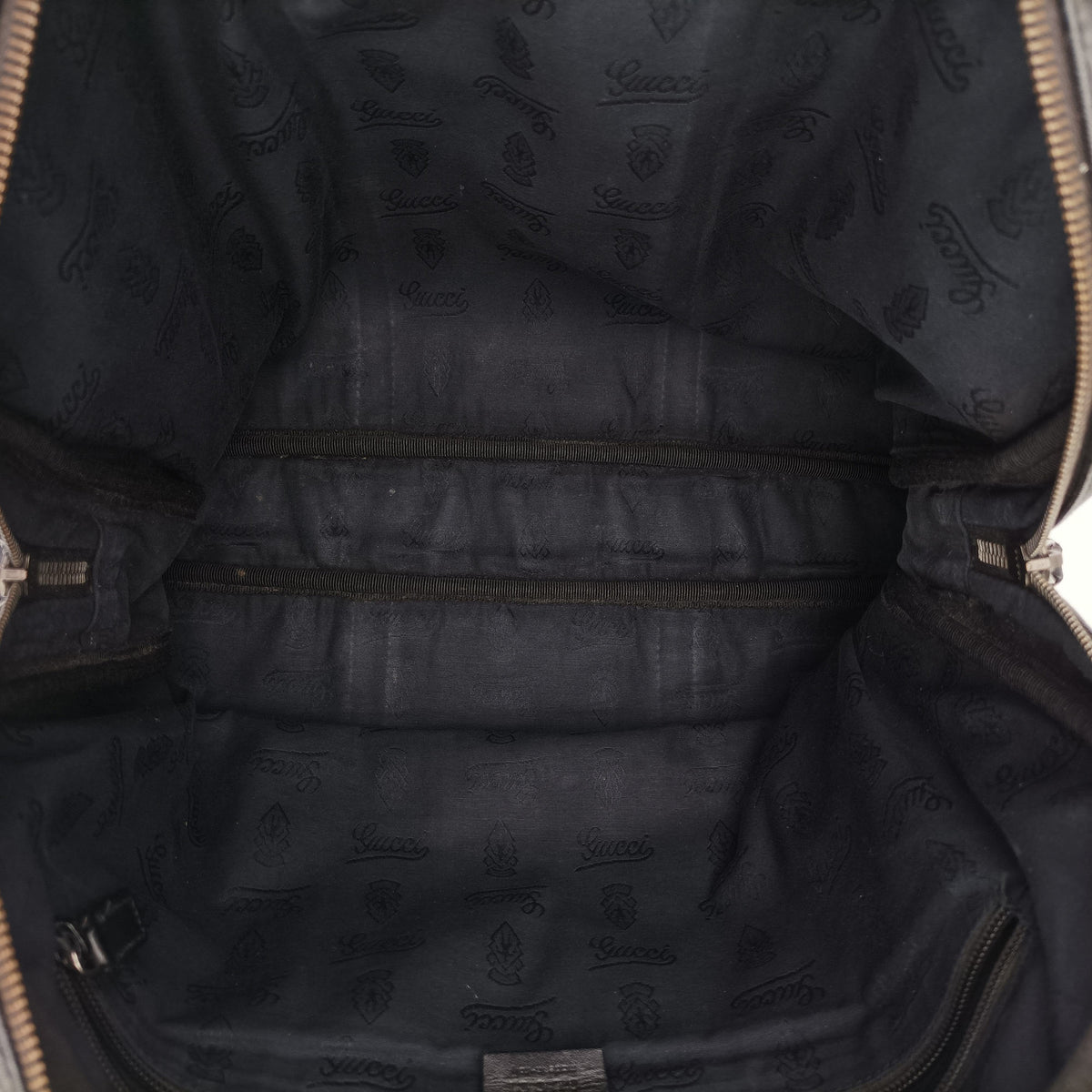 Pre-owned Gucci GG Imprime Briefcase Black PVC coated canvas 201480 handbag | stylenewstar