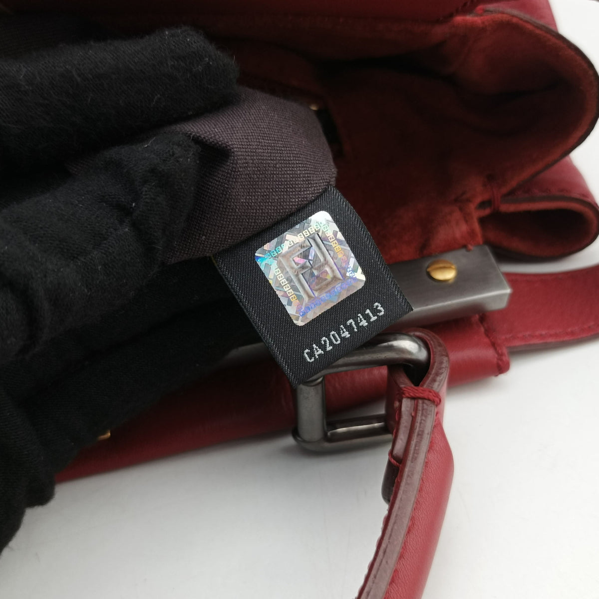 Pre-owned Fendi PEEKABOO Red Leather 8BN226 shoulderbag | stylenewstar