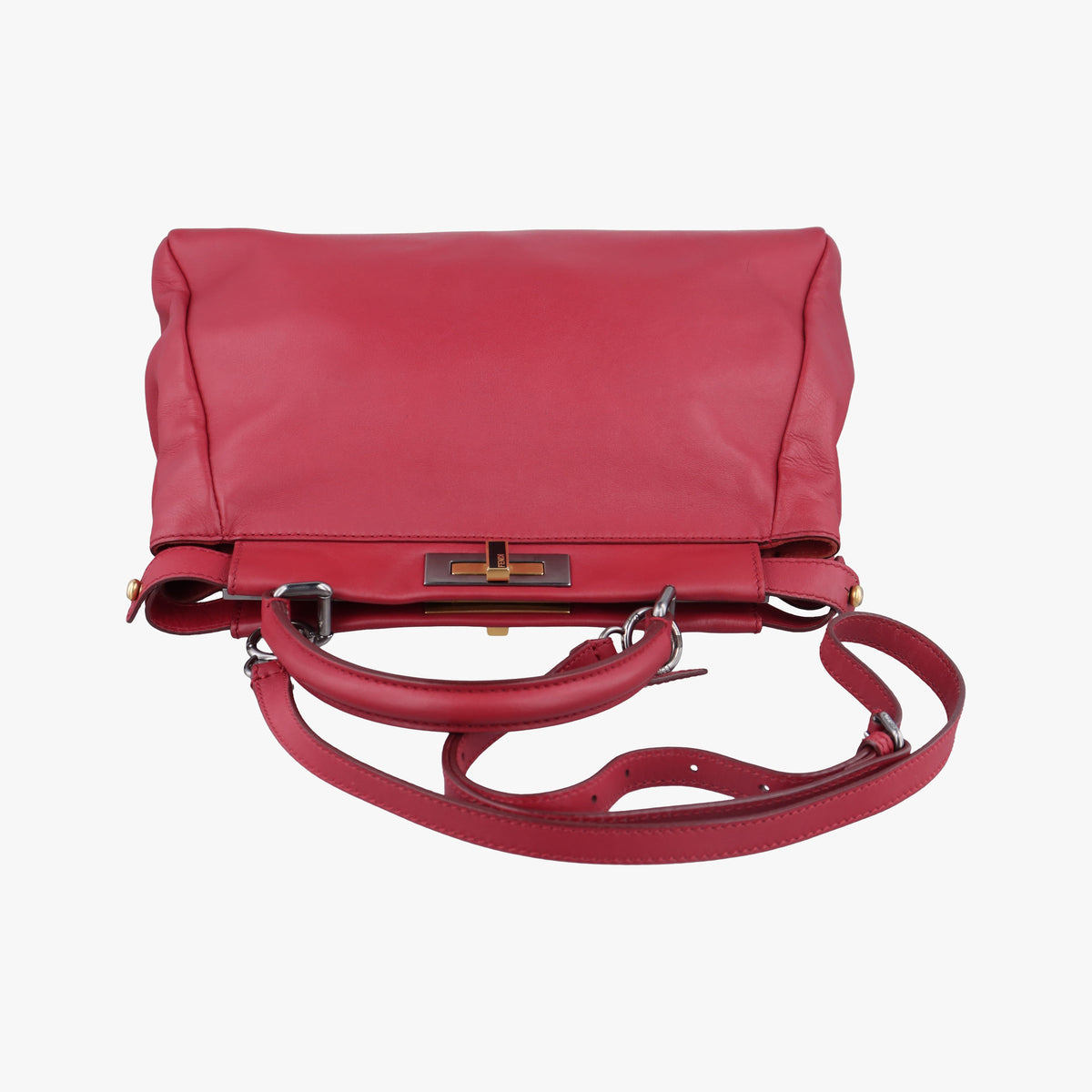 Pre-owned Fendi PEEKABOO Red Leather 8BN226 shoulderbag | stylenewstar