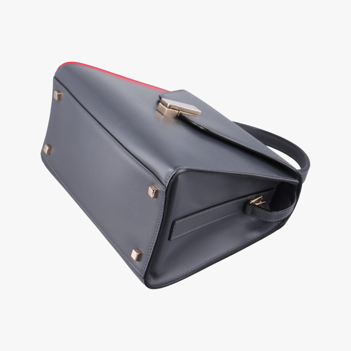 Secondhand Valextra Iside Grey x Red Calf Leather  shoulderbag | stylenewstar