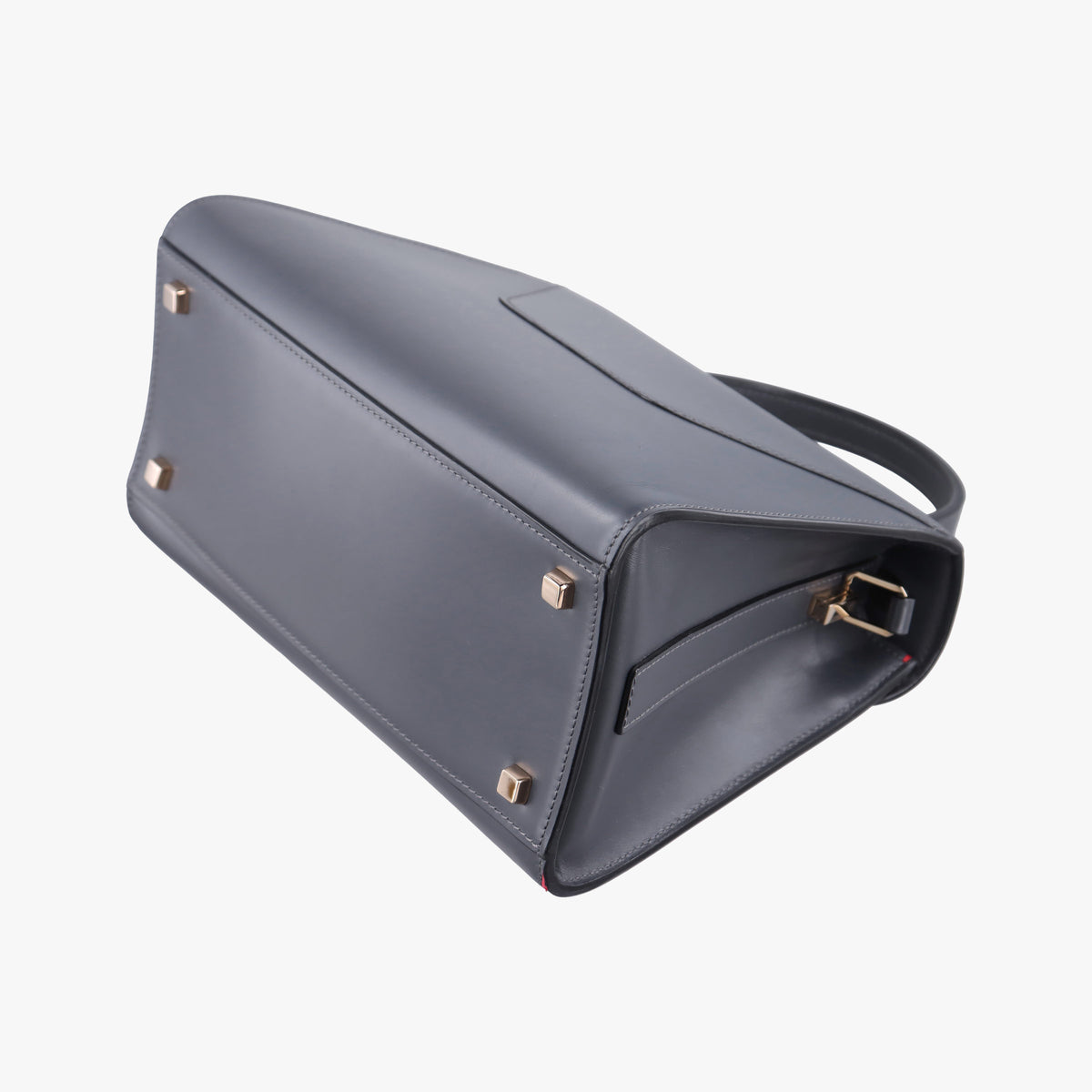 Secondhand Valextra Iside Grey x Red Calf Leather  shoulderbag | stylenewstar