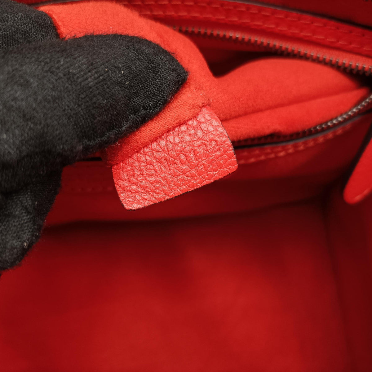 Pre-owned Celine Luggage Mini Shopper Red Leather  handbag | stylenewstar