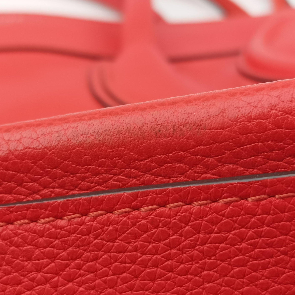 Pre-owned Celine Luggage Mini Shopper Red Leather  handbag | stylenewstar