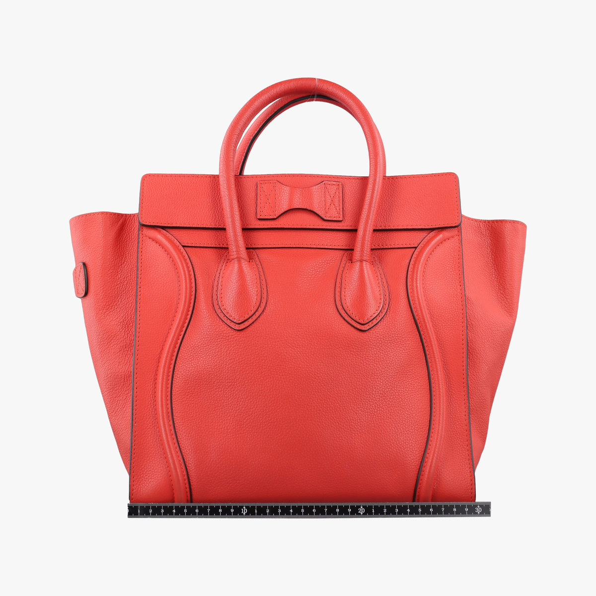Pre-owned Celine Luggage Mini Shopper Red Leather  handbag | stylenewstar
