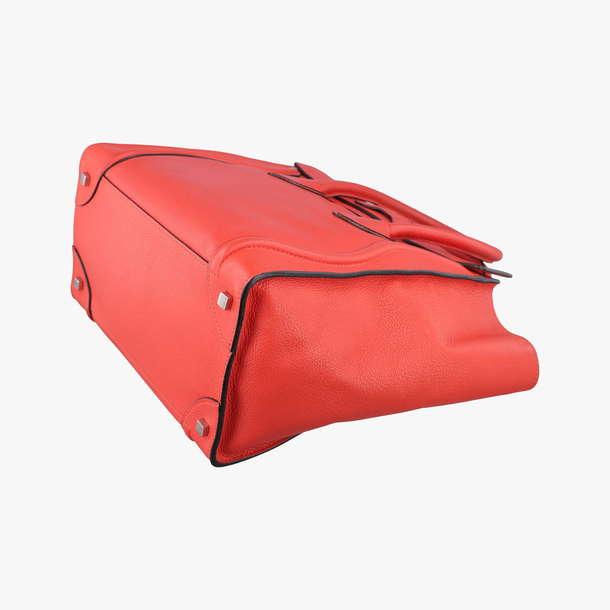 Pre-owned Celine Luggage Mini Shopper Red Leather  handbag | stylenewstar