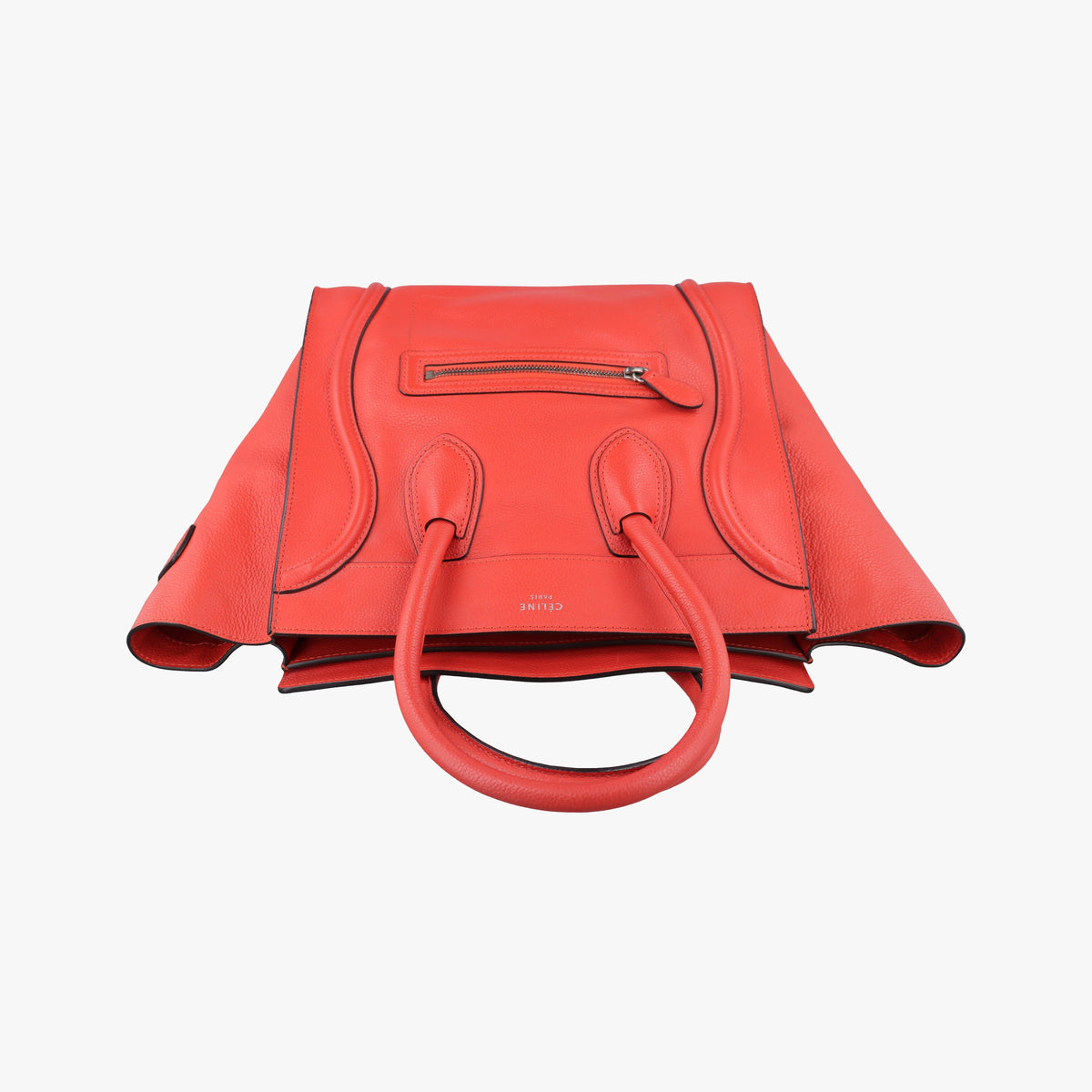 Pre-owned Celine Luggage Mini Shopper Red Leather  handbag | stylenewstar