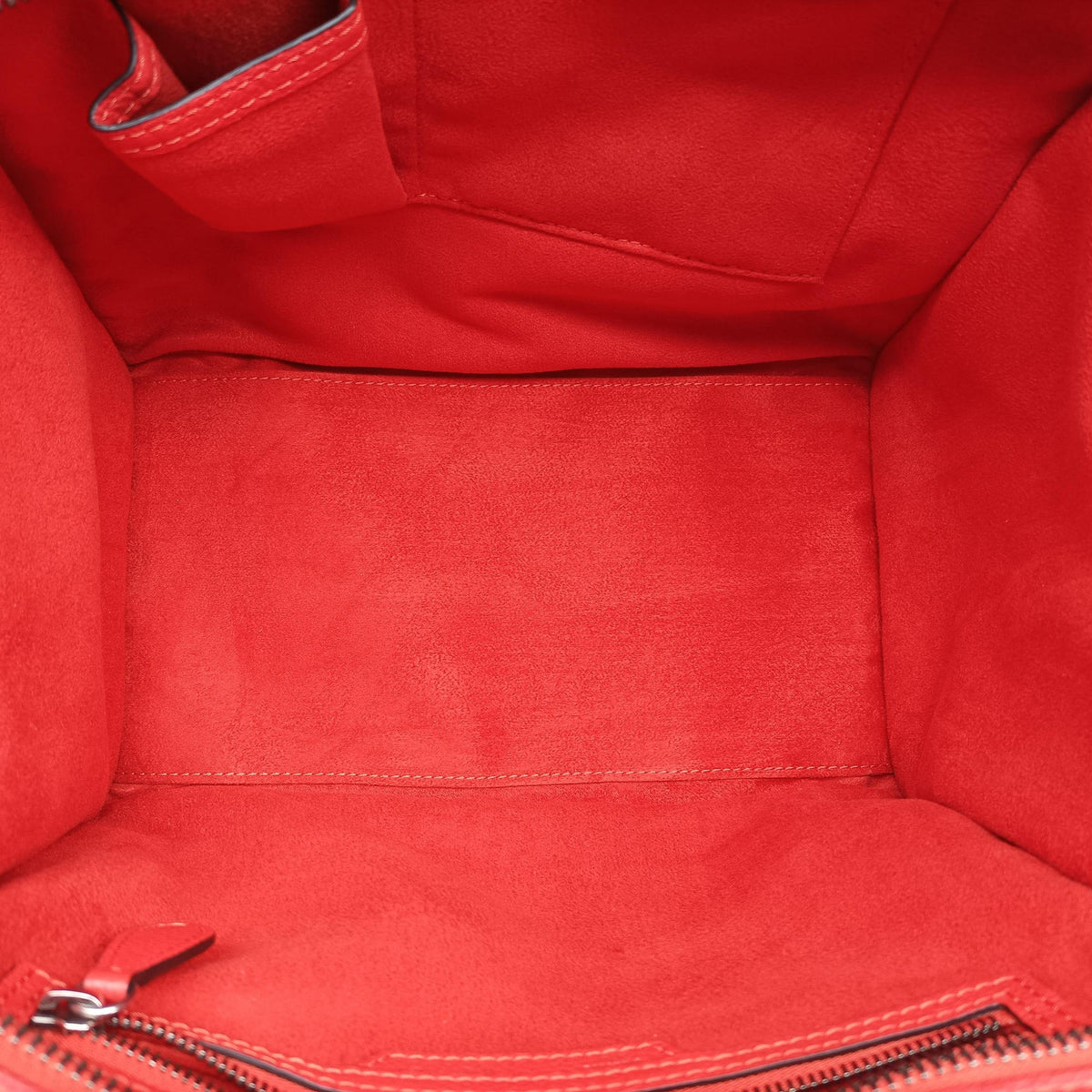 Pre-owned Celine Luggage Mini Shopper Red Leather  handbag | stylenewstar