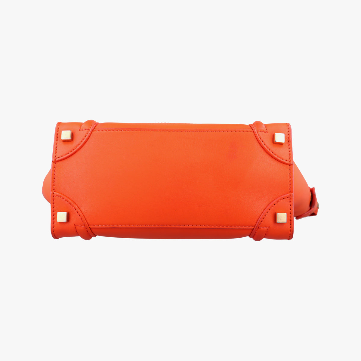 Pre-owned Celine Luggage Micro shopper Orange leather  handbag | stylenewstar