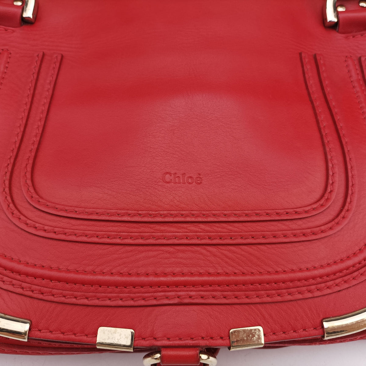 Pre-owned Chloe Mercy Red Leather  shoulderbag | stylenewstar
