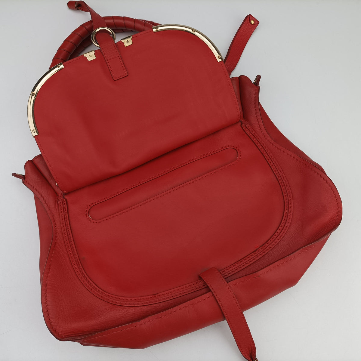 Pre-owned Chloe Mercy Red Leather  shoulderbag | stylenewstar