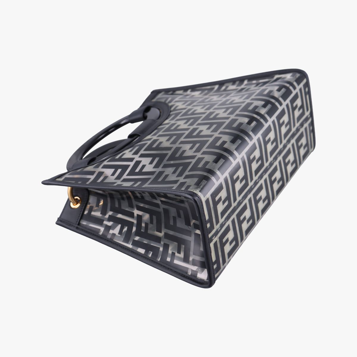 Pre-owned Fendi Runaway Shopper Black PVC Coated Canvas 8BH353 shoulderbag | stylenewstar