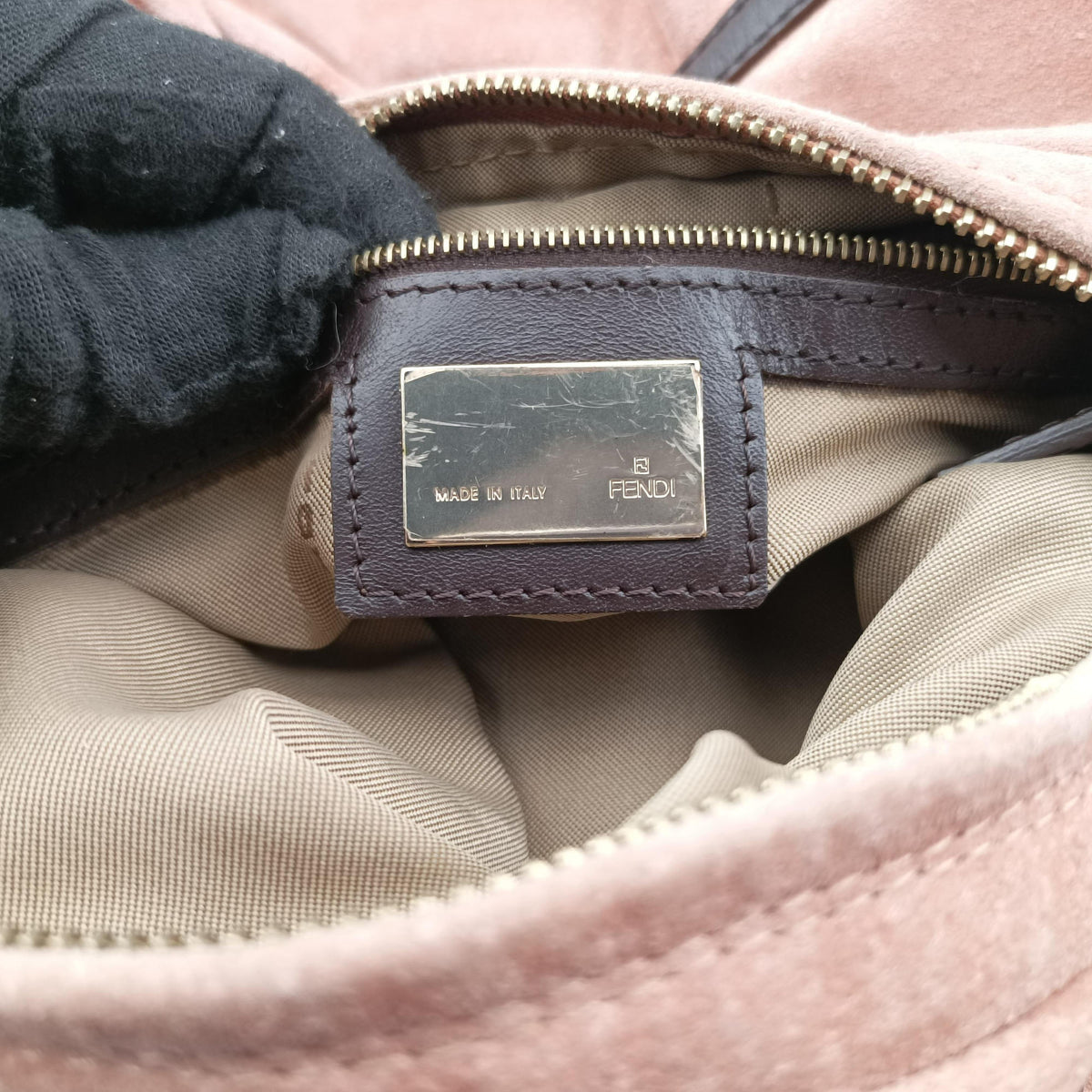 Pre-owned Fendi Chef Pink Suede  handbag | stylenewstar
