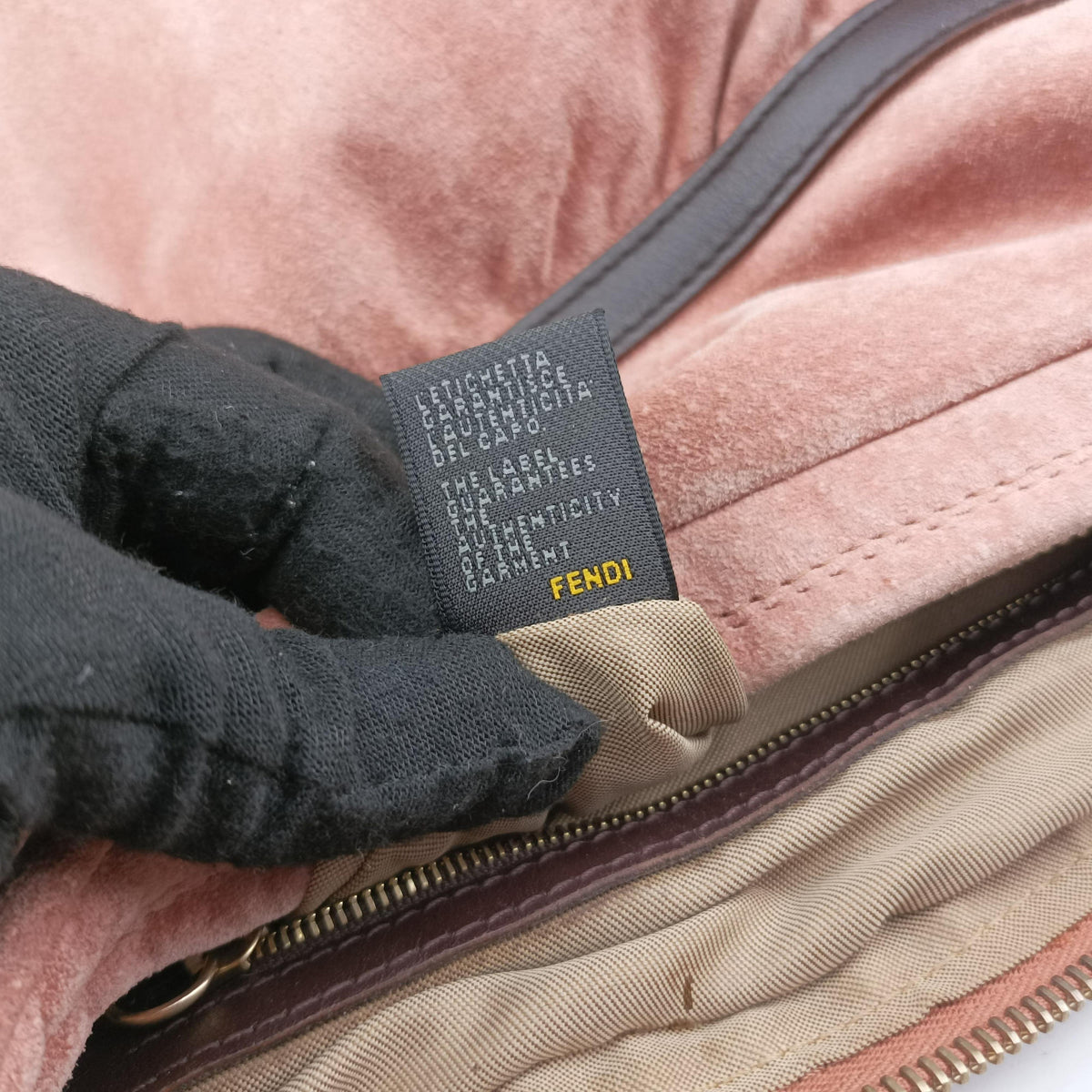 Pre-owned Fendi Chef Pink Suede  handbag | stylenewstar
