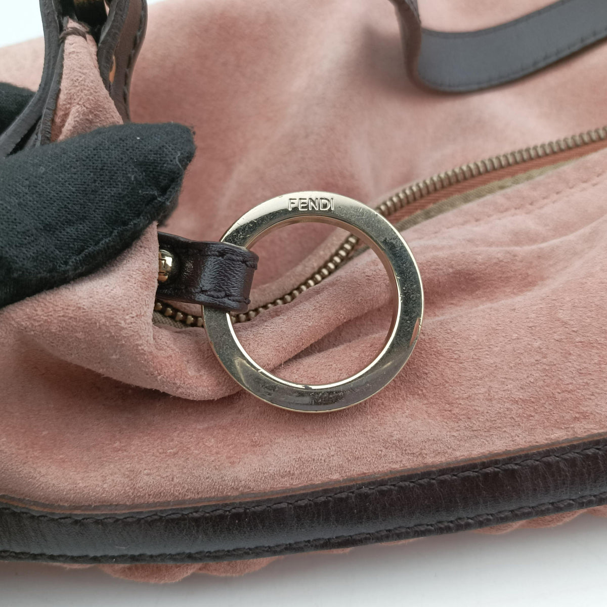 Pre-owned Fendi Chef Pink Suede  handbag | stylenewstar
