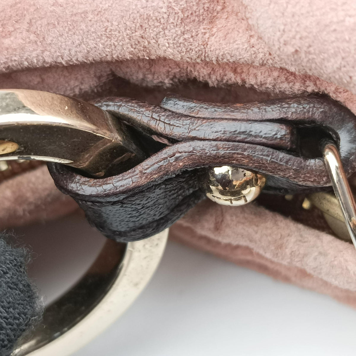 Pre-owned Fendi Chef Pink Suede  handbag | stylenewstar