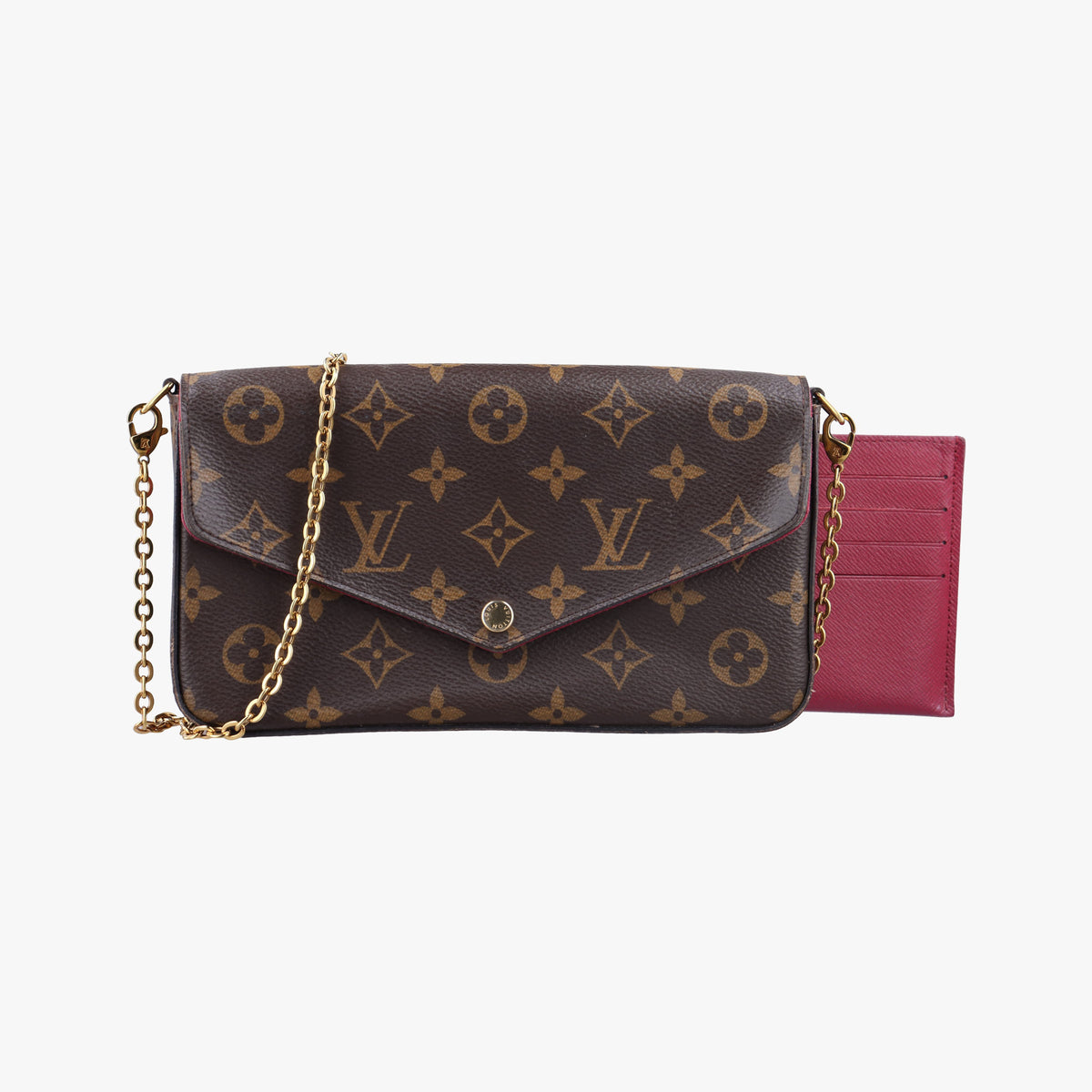 Pre-owned Louis Vuitton Pochette Felicie Brown Monogram Canvas M61276 shoulderbag | stylenewstar