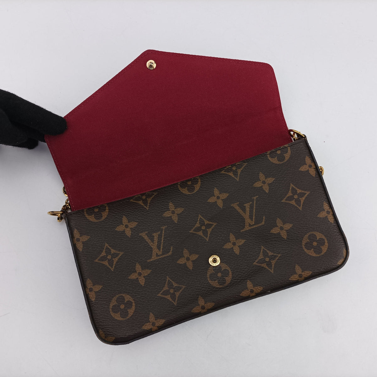 Pre-owned Louis Vuitton Pochette Felicie Brown Monogram Canvas M61276 shoulderbag | stylenewstar